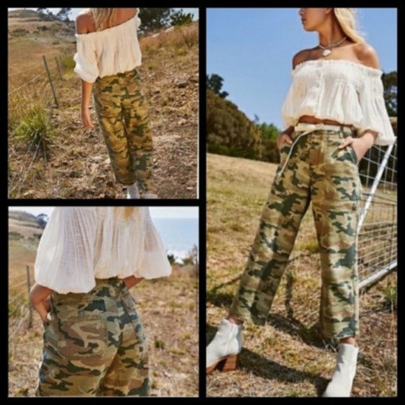 Free People Denim - Free People High Rise Camo Pants Sz 28 NWT